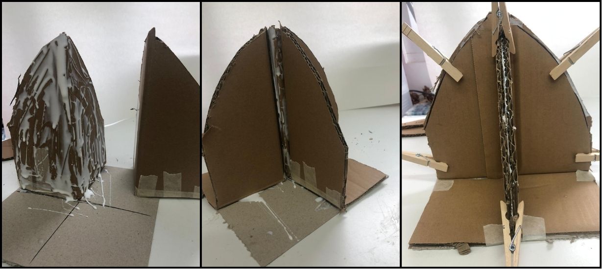 3 pieces of cardboard